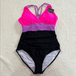 Adore Me Women's Pink and Black One Piece Swimsuit